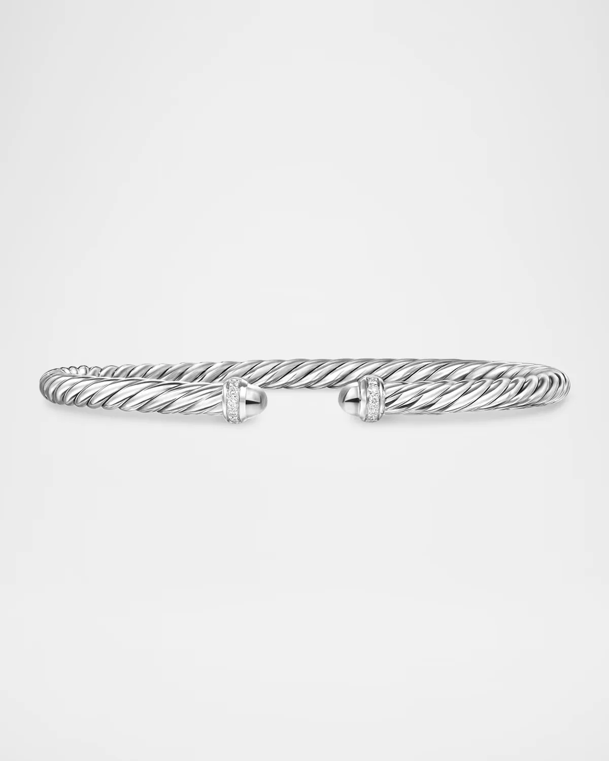 Modern Cable Flex Bracelet with Gemstones and Diamonds in Silver by David Yurman