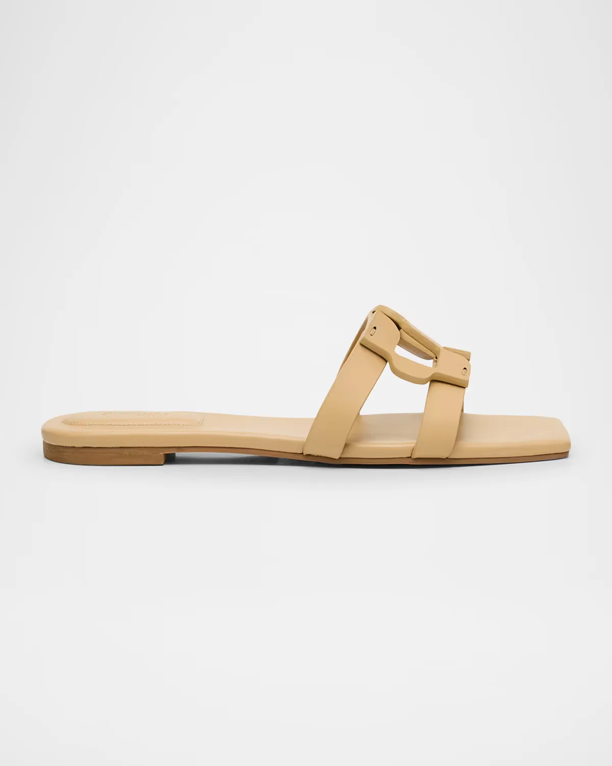 Leather Monogram Flat Slide Sandals by SIMKHAI