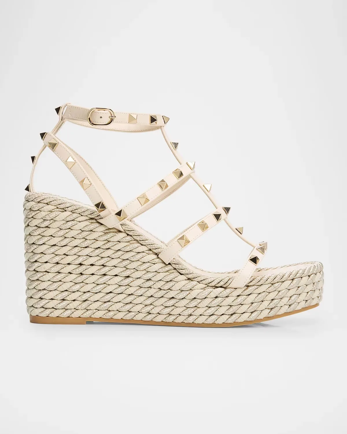 Rockstud Caged Wedge Espadrille Sandals