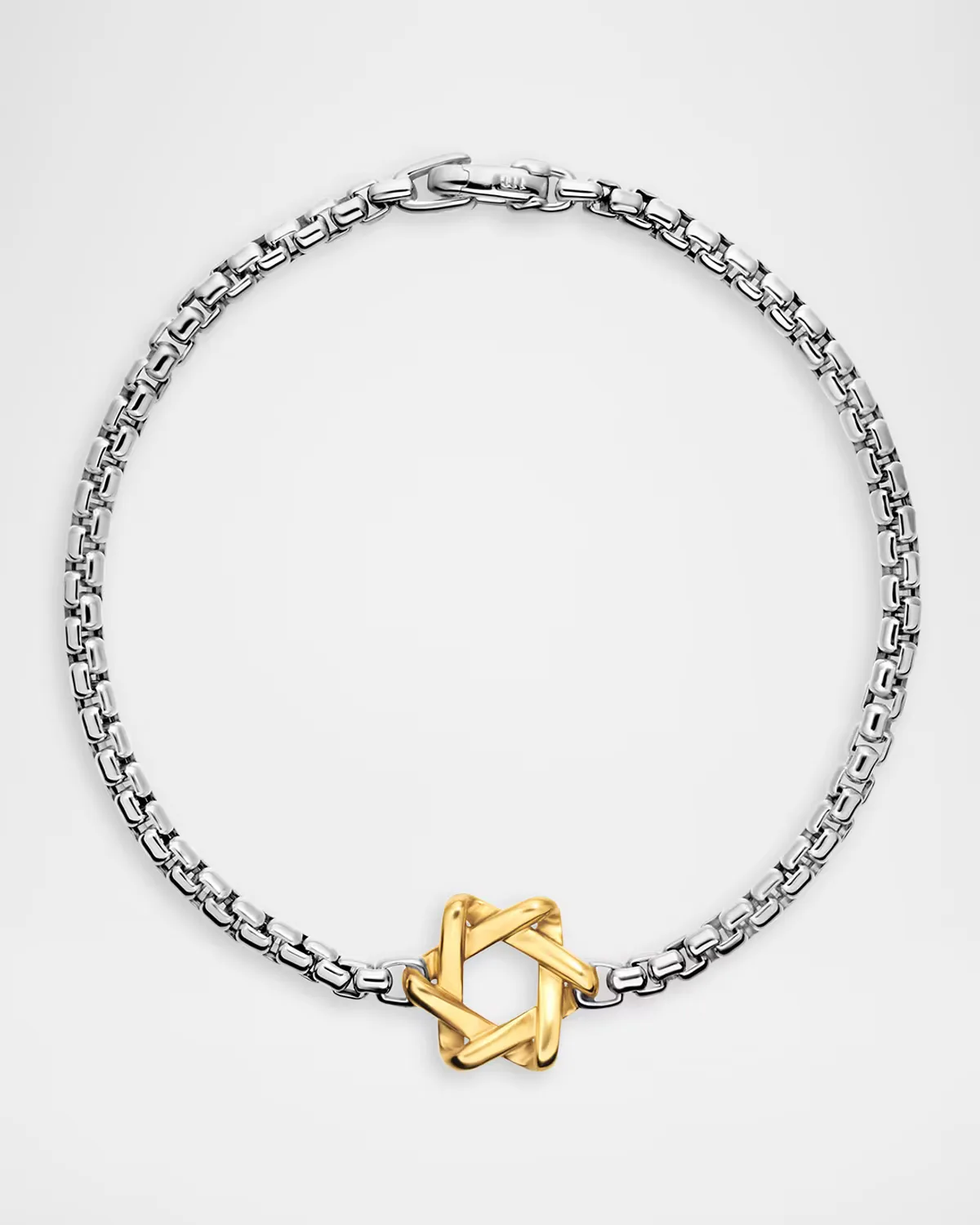 Star of David Station Bracelet in Sterling Silver with 14K Gold, 13.5mm by David Yurman