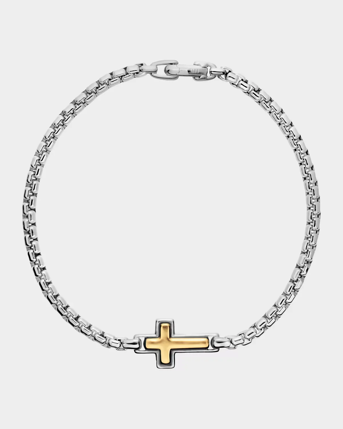 Cross Station Bracelet in Sterling Silver with 14K Yellow Gold by David Yurman