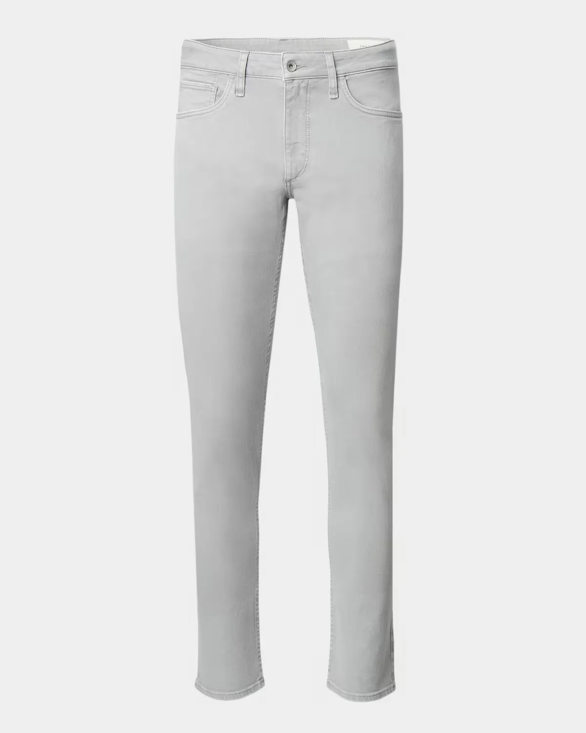Washed Denim Mid-Rise Slim-Leg Jeans