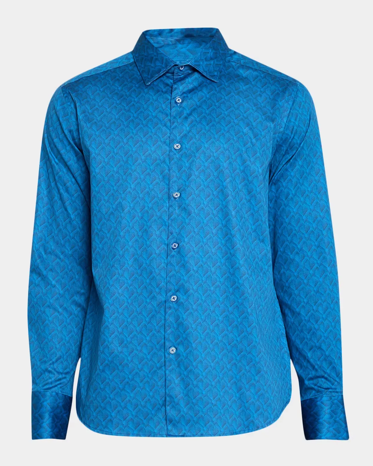 Geometric Print Stretch-Cotton Shirt by Robert Graham