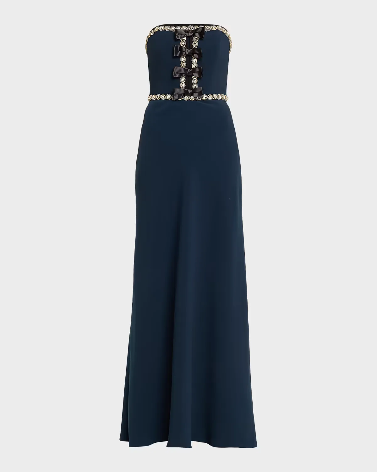 Tandy Bow Embellished Strapless Gown by Jenny Packham