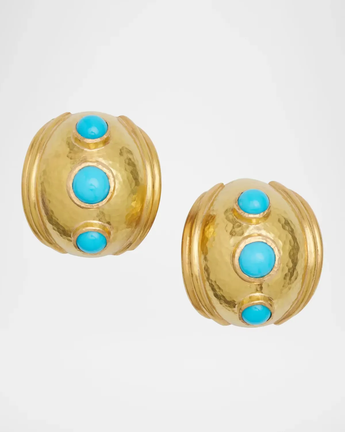 19K Turquoise Puff Earrings