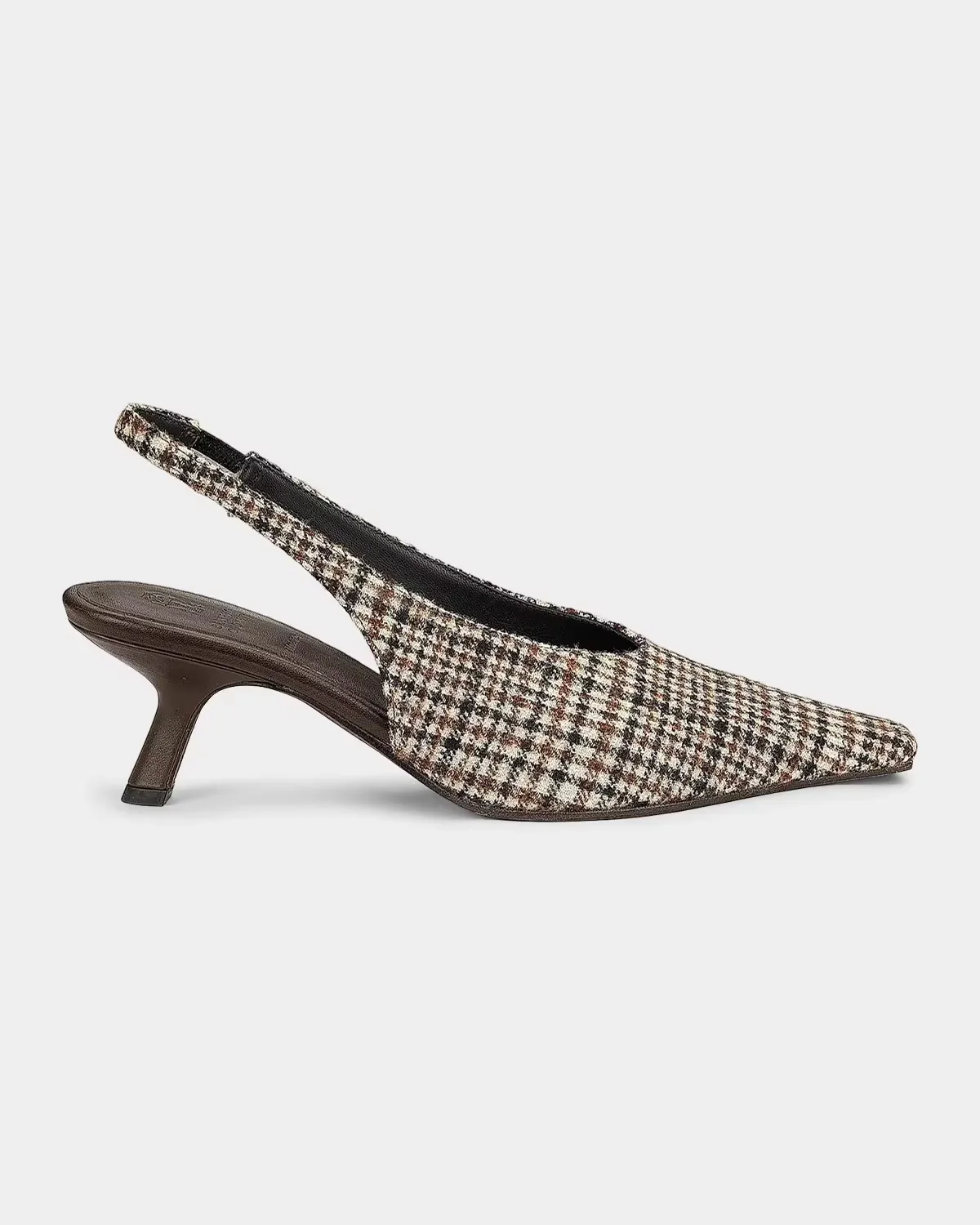 Houndstooth Alpaca-Blend Slingback Pumps