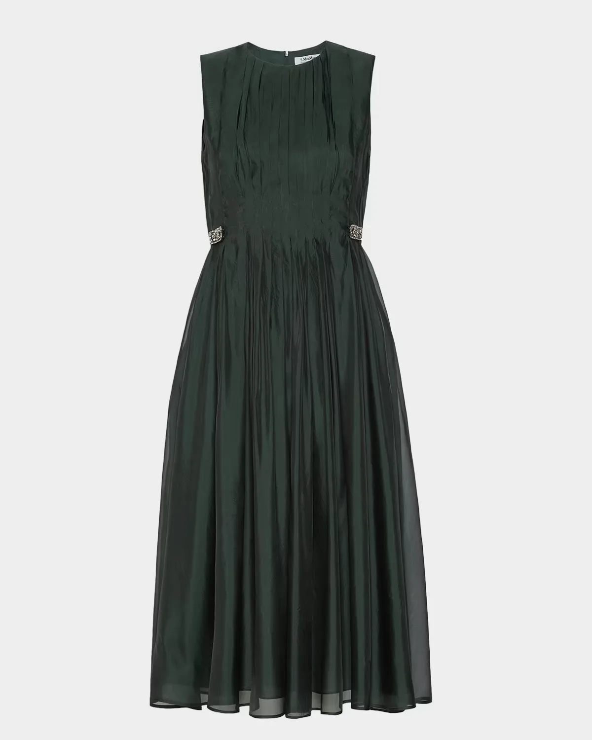 Sleeveless Pleated Organza Midi Dress by Max Mara