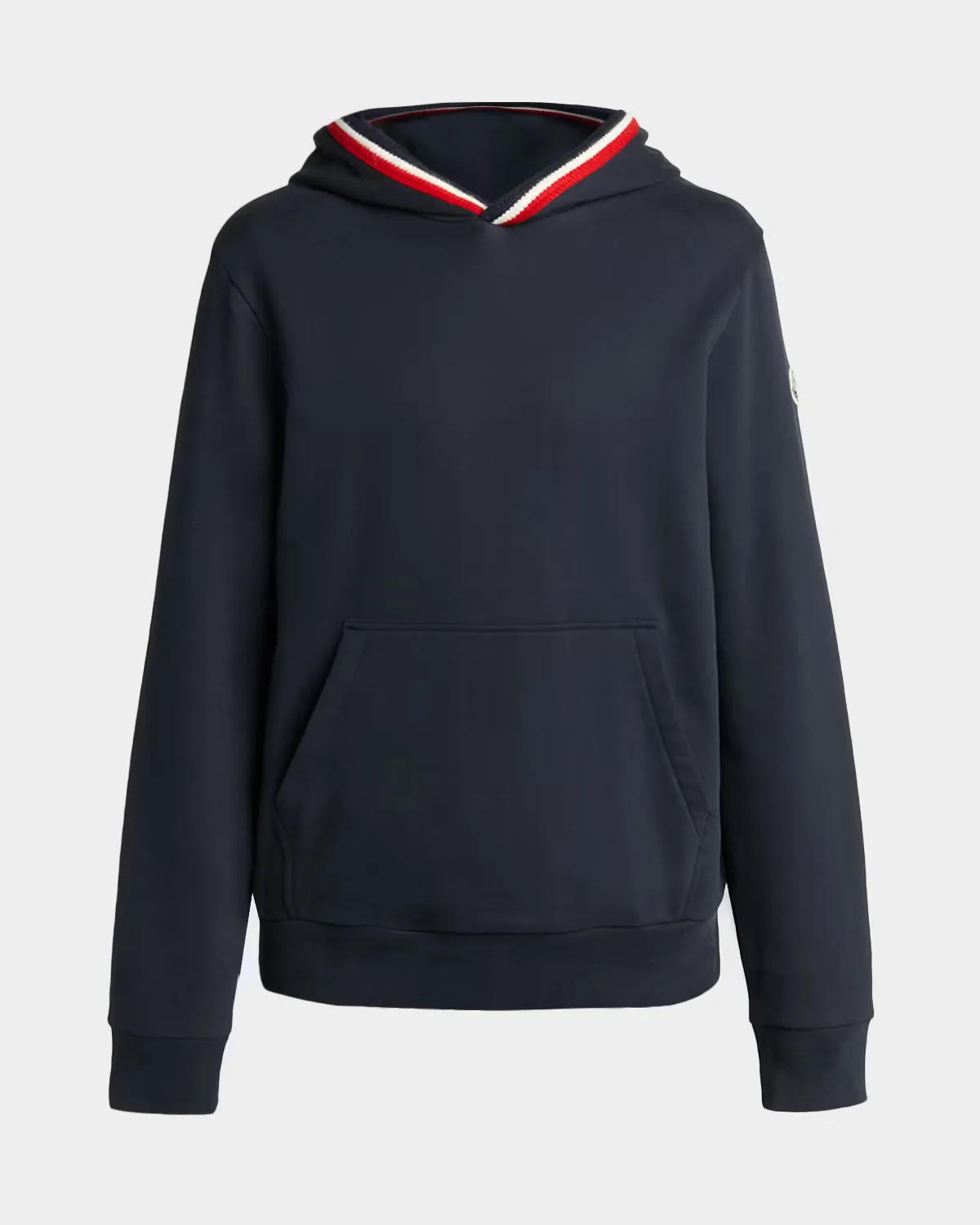 Tricolor-Trim Cotton Hoodie by Moncler