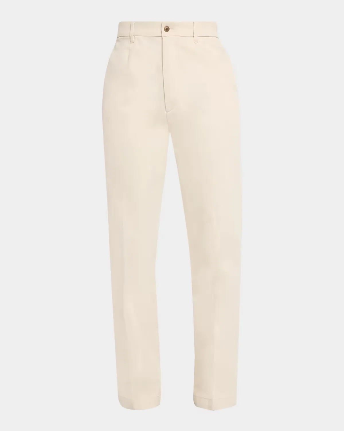 Cotton Twill Flat-Front Pants - STONE by dunhill