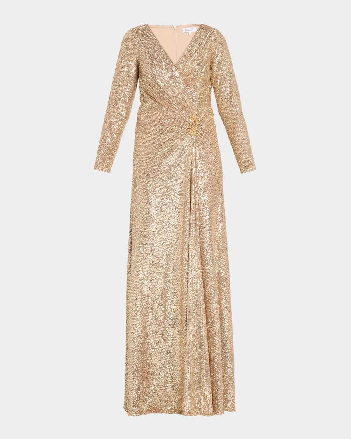 Surplice Sequin A-Line Gown by Teri Jon