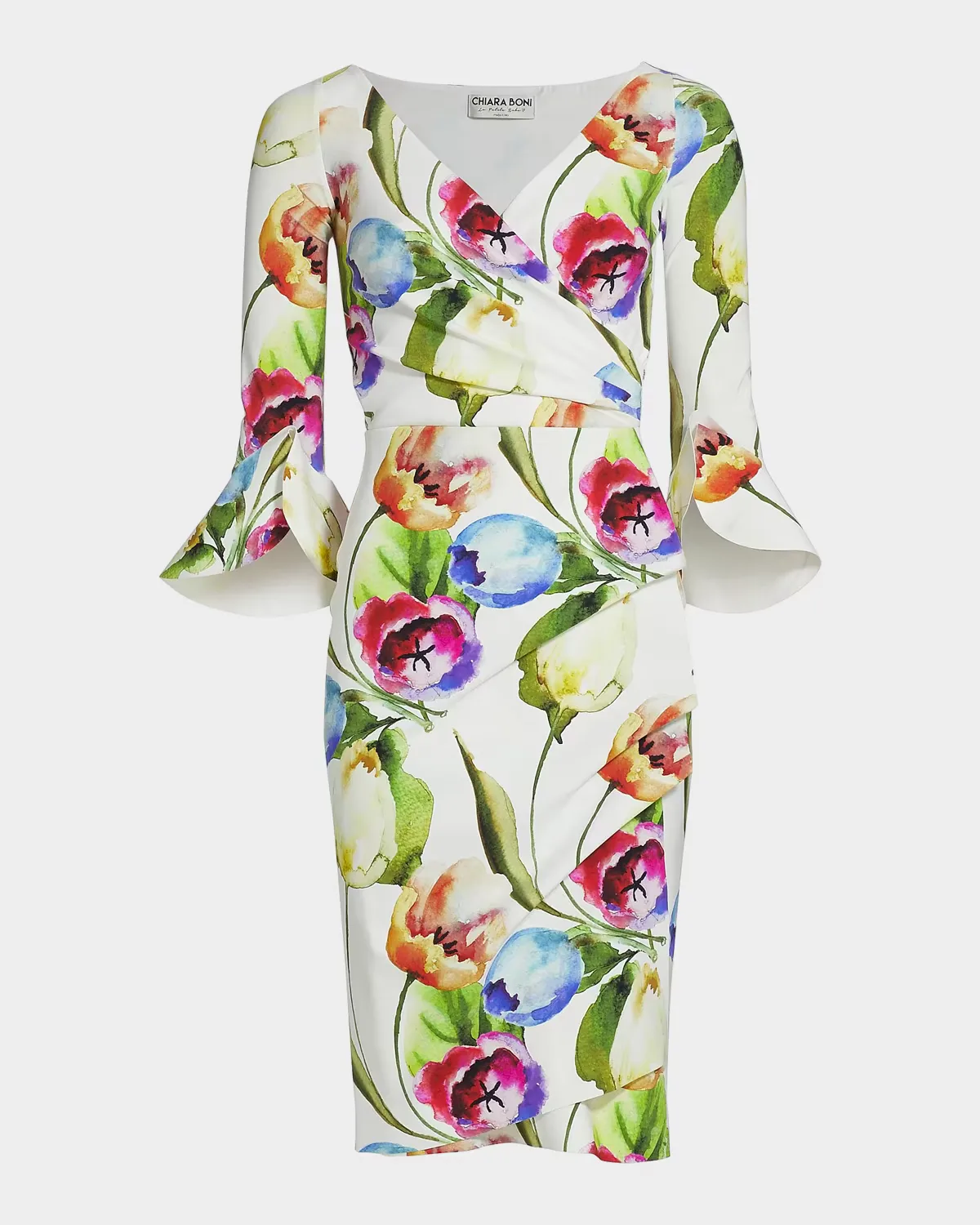 Triana Floral-Print Bodycon Ruffle Dress by Chiara Boni La Petite Robe