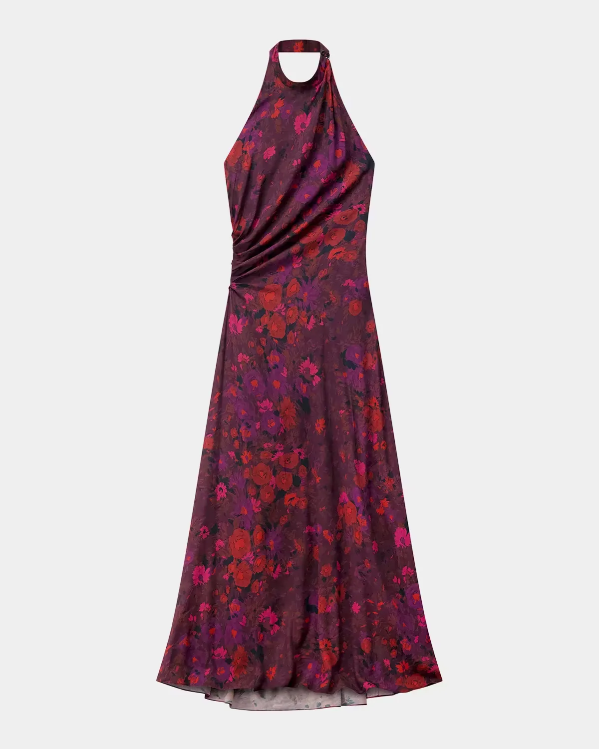 Scarlett Floral Gathered Scarf Halter Gown by A.L.C.