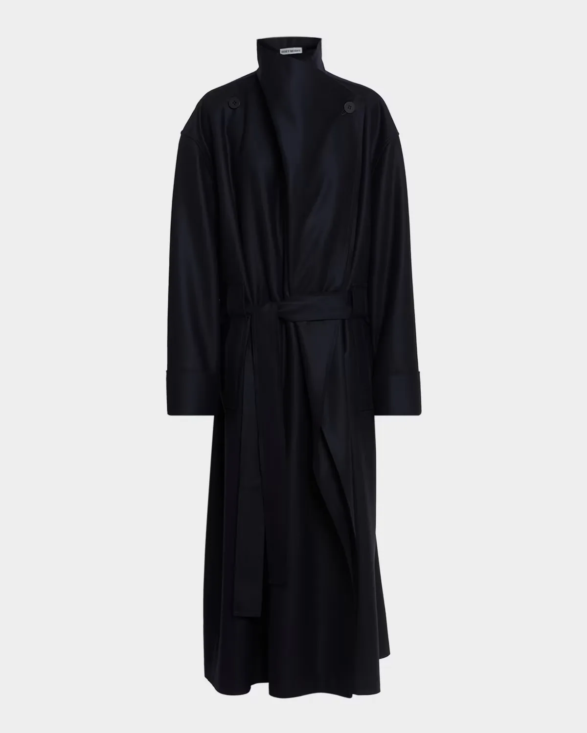 Wool-Nylon Oversized Long Coat by Issey Miyake