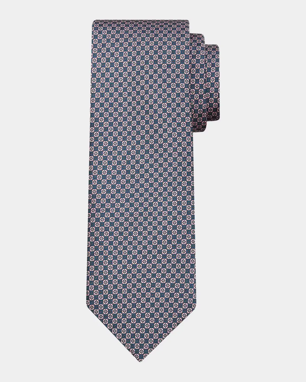 Micro Motif Silk Tie by Brioni