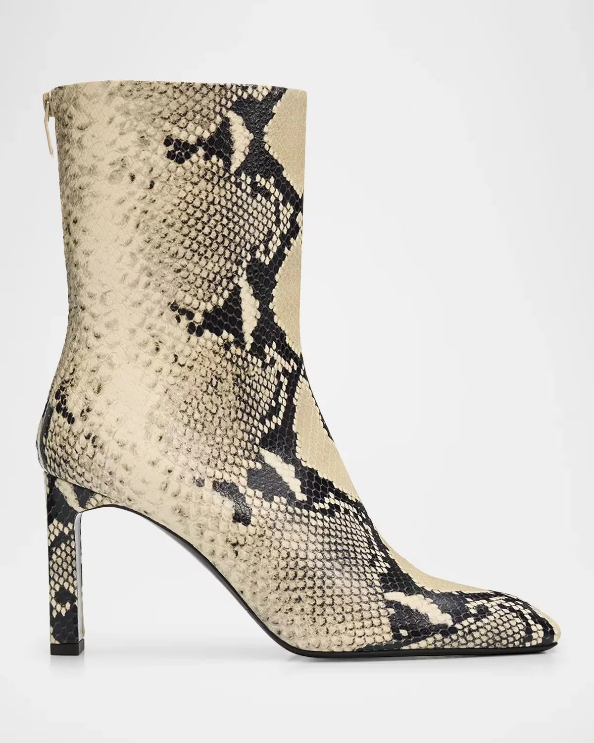85mm Bar Python-Embossed Leather Ankle Boots by Totême