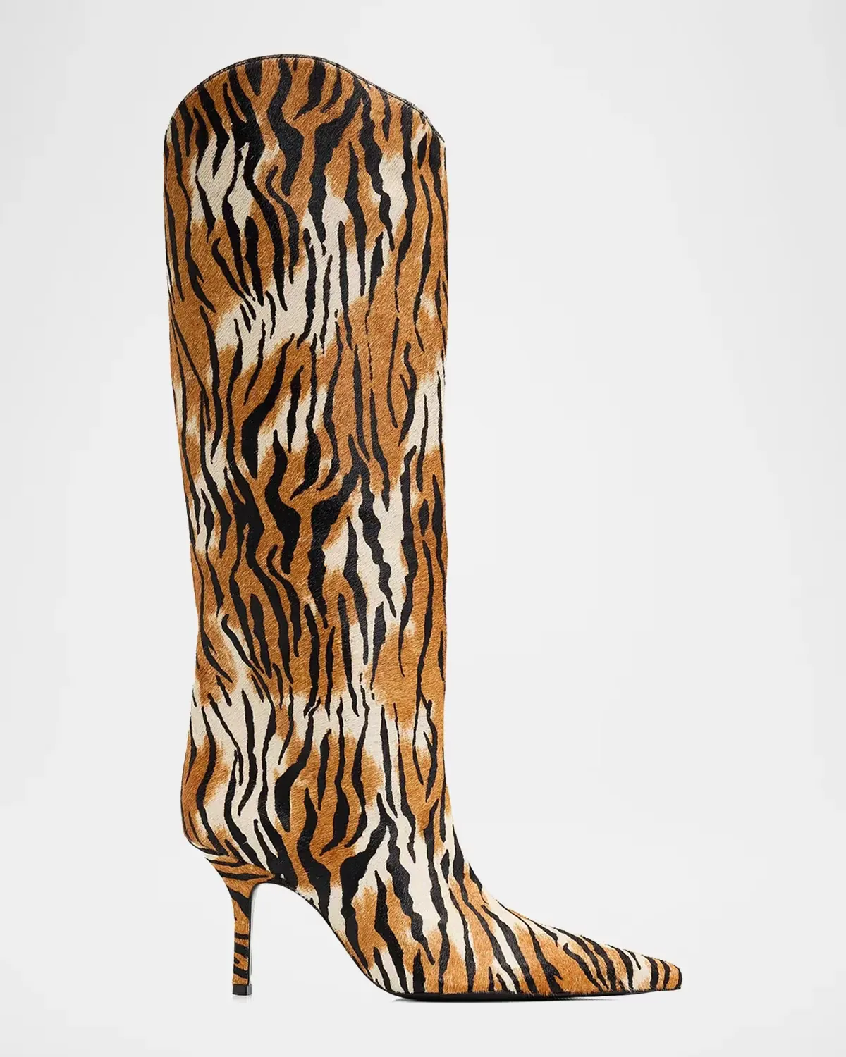 Mary Ellen 85MM Tiger-Print Goat Hair Boots