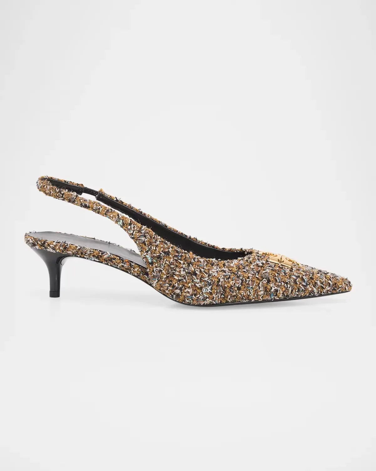 45mm Charlie Boucle Tweed Slingback Pumps by Tory Burch