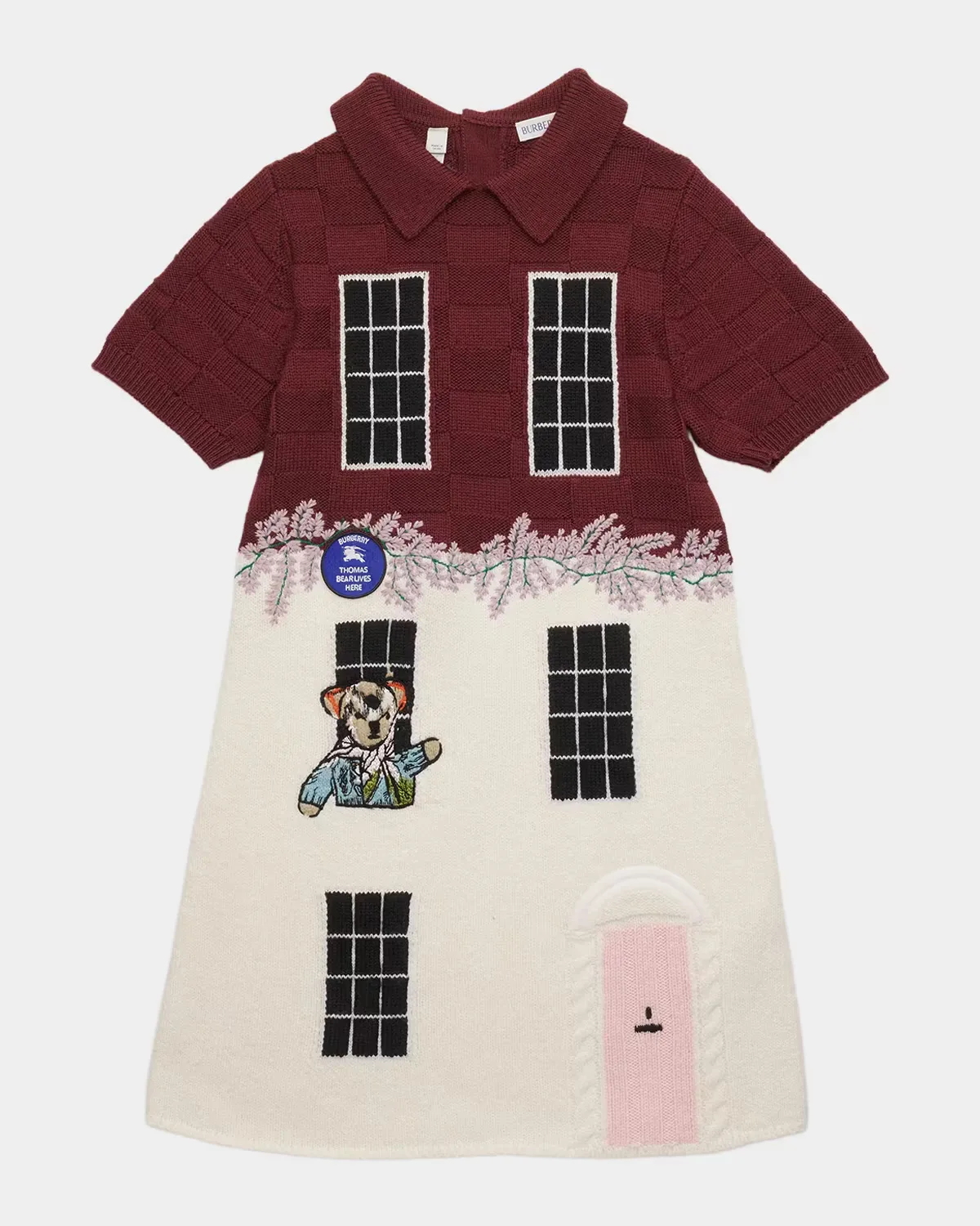 Townhouse Bear Wool-Blend Dress by Burberry