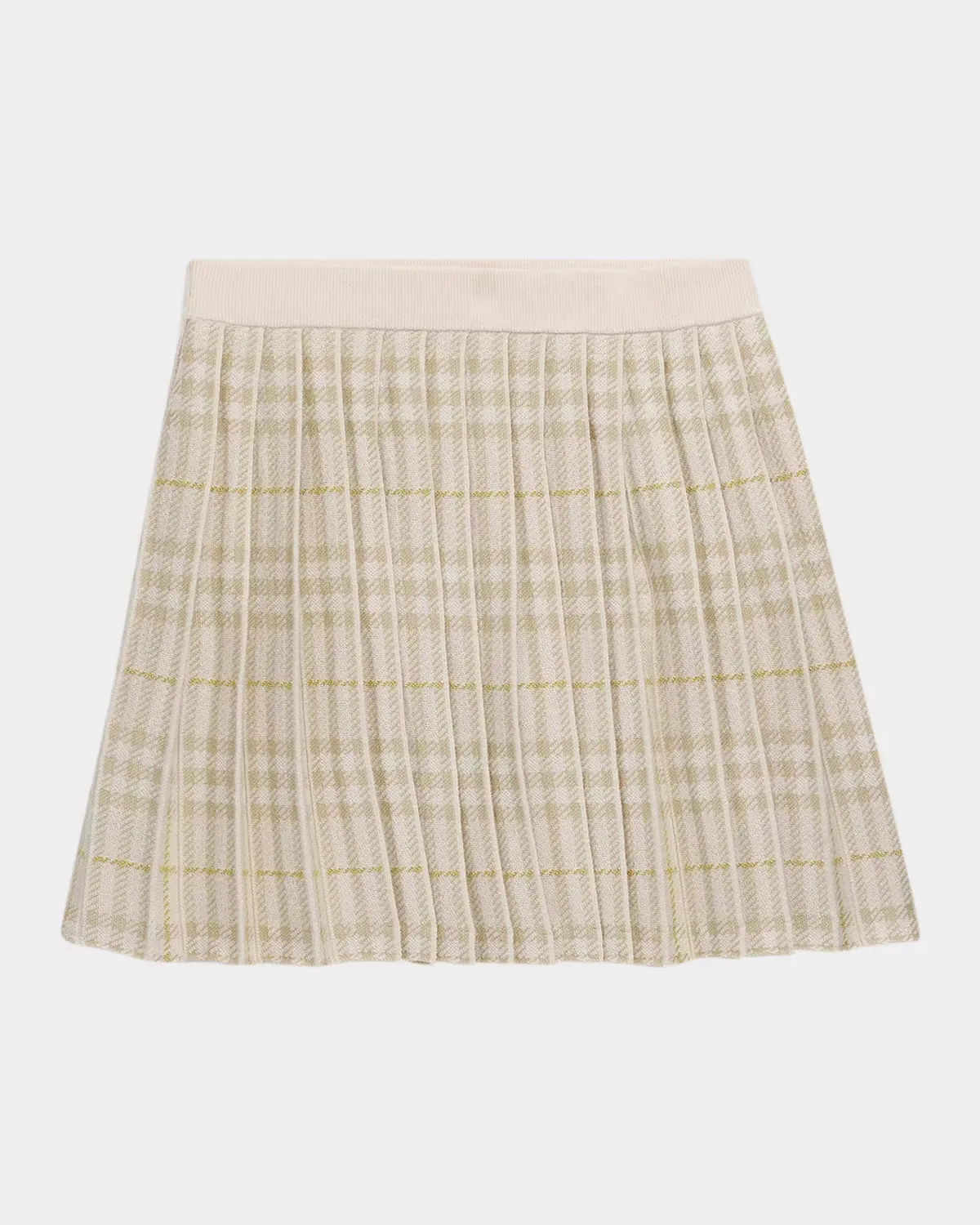Philomena Pleated Wool-Blend Check Skirt by Burberry