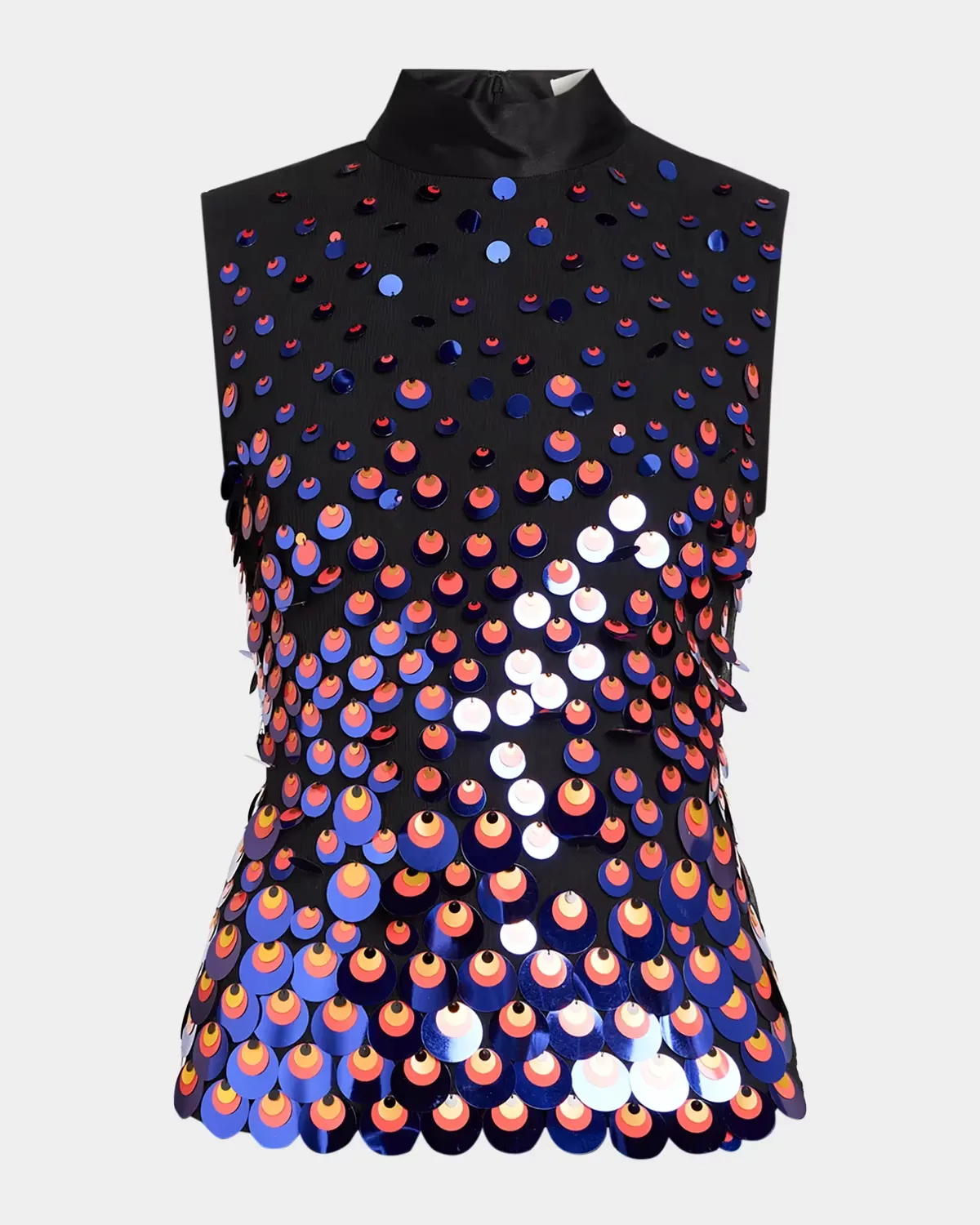 Degrade Embellished Silk Plisse Tank Top by CHRISTOPHER JOHN ROGERS