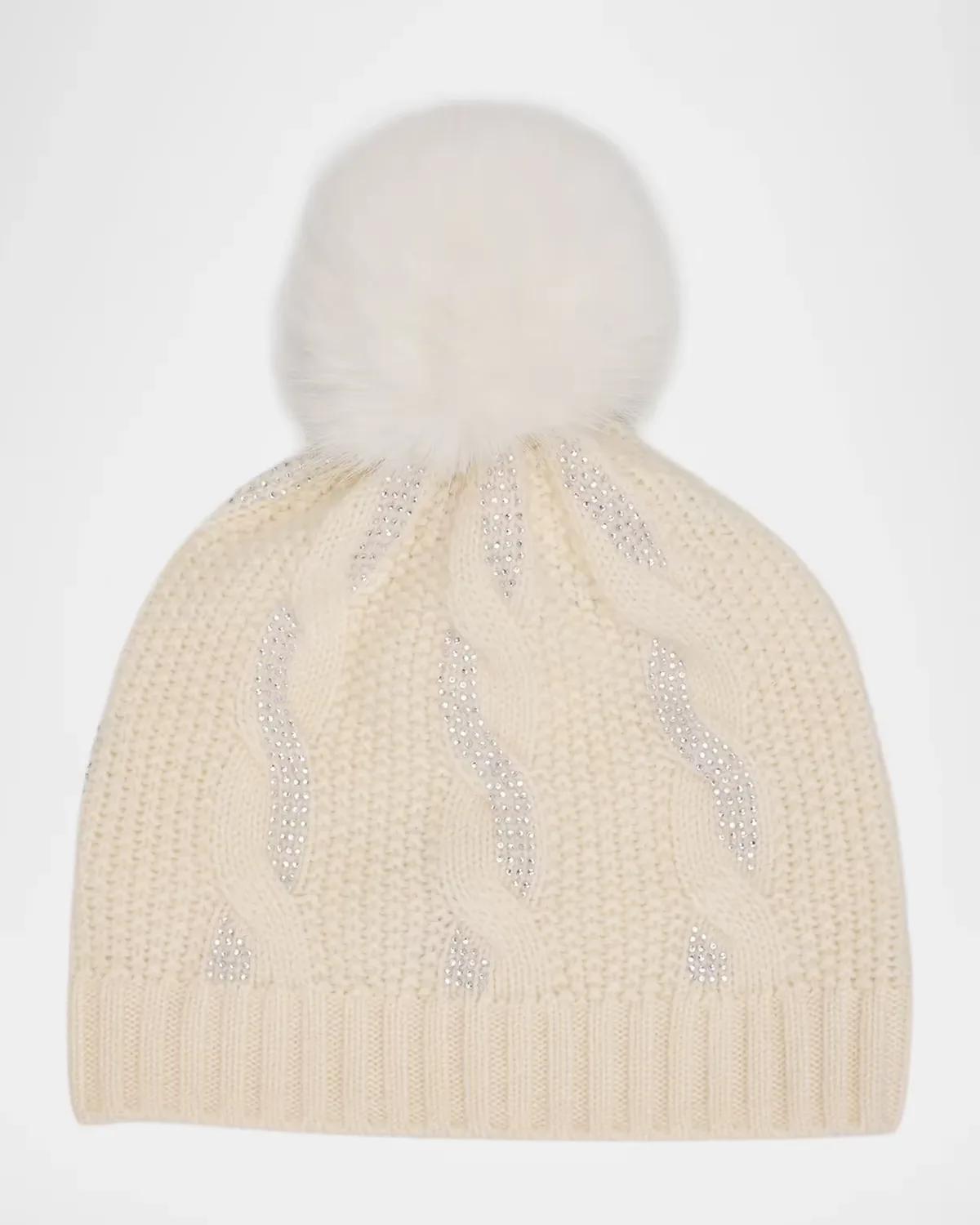 Chunky Cable-Knit Cashmere Beanie by Sofia Cashmere