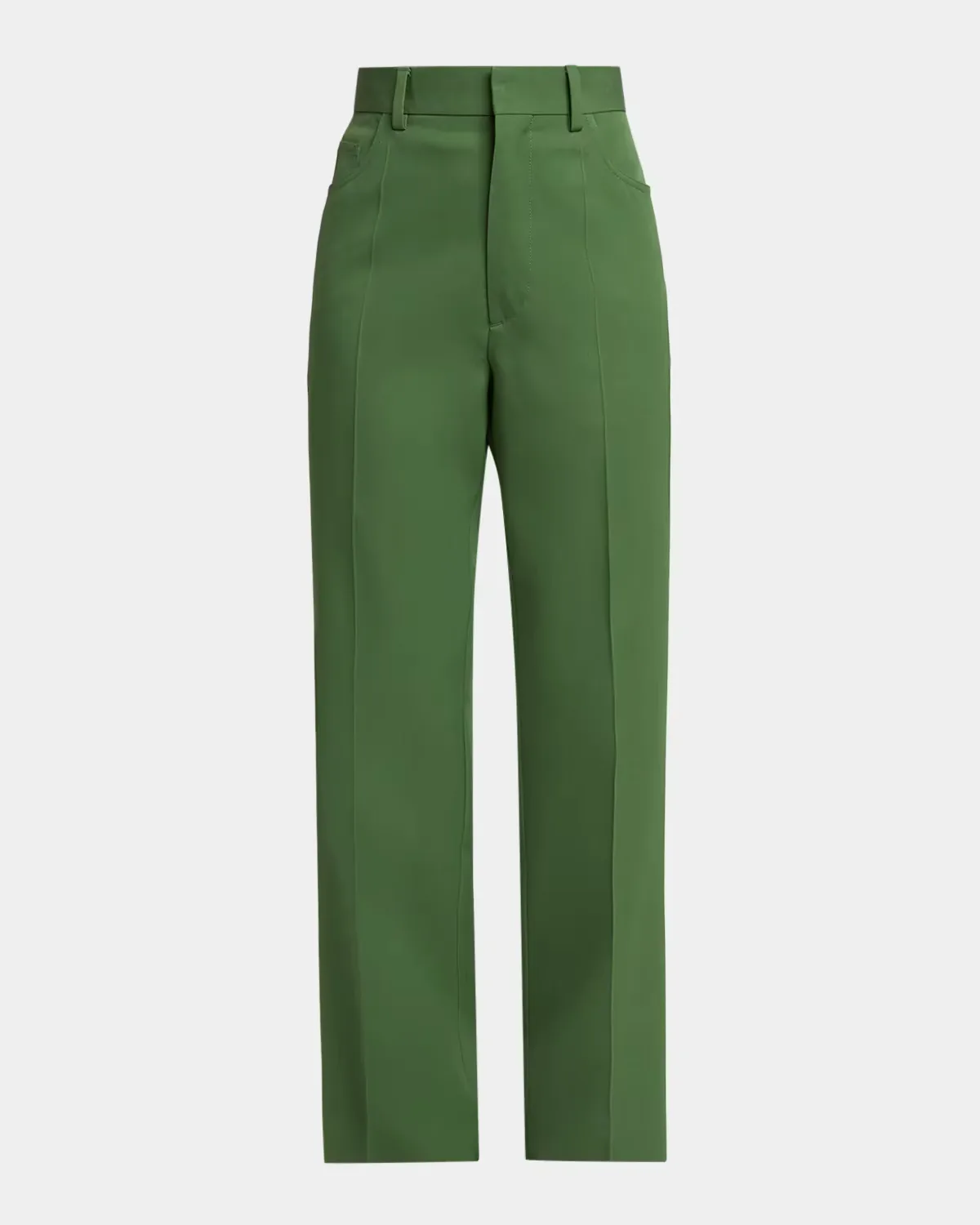 High-Rise Wool Straight-Leg Trousers