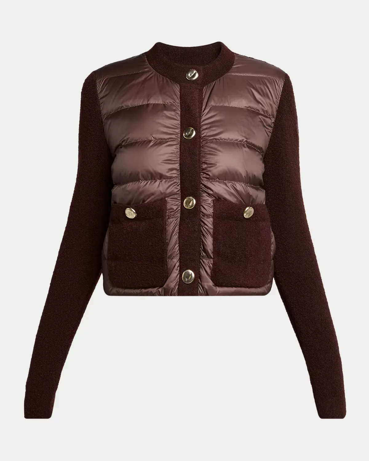 Virgin Wool Down-Fill Combo Cardigan by Moncler