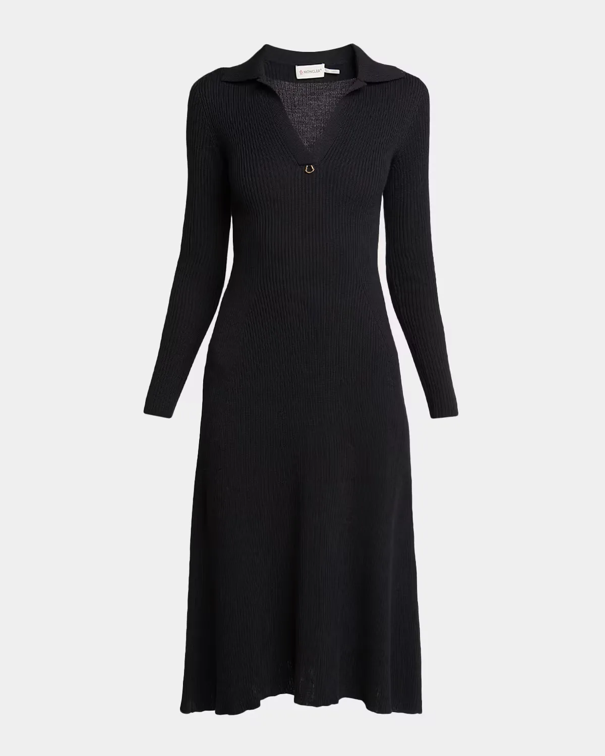 Virgin Wool Collared Sweater Dress by Moncler