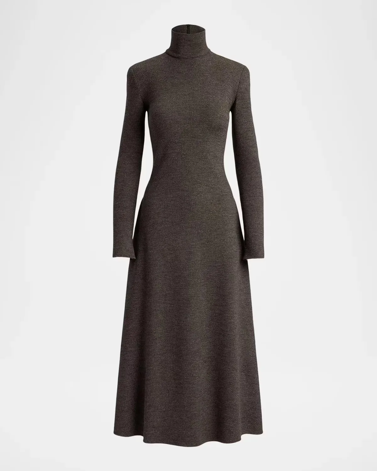 Emmerson Turtleneck Tick-Weave Jersey Midi Day Dress