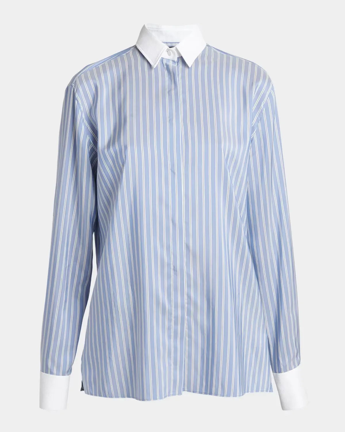 Striped Silk Button-Down Shirt