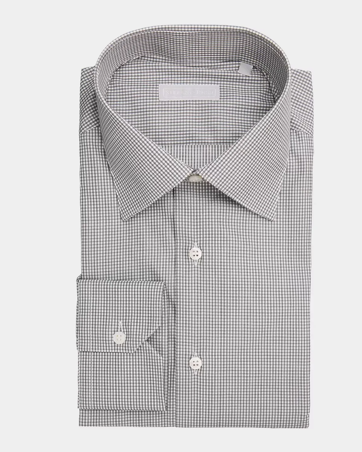 Micro Check Cotton Dress Shirt