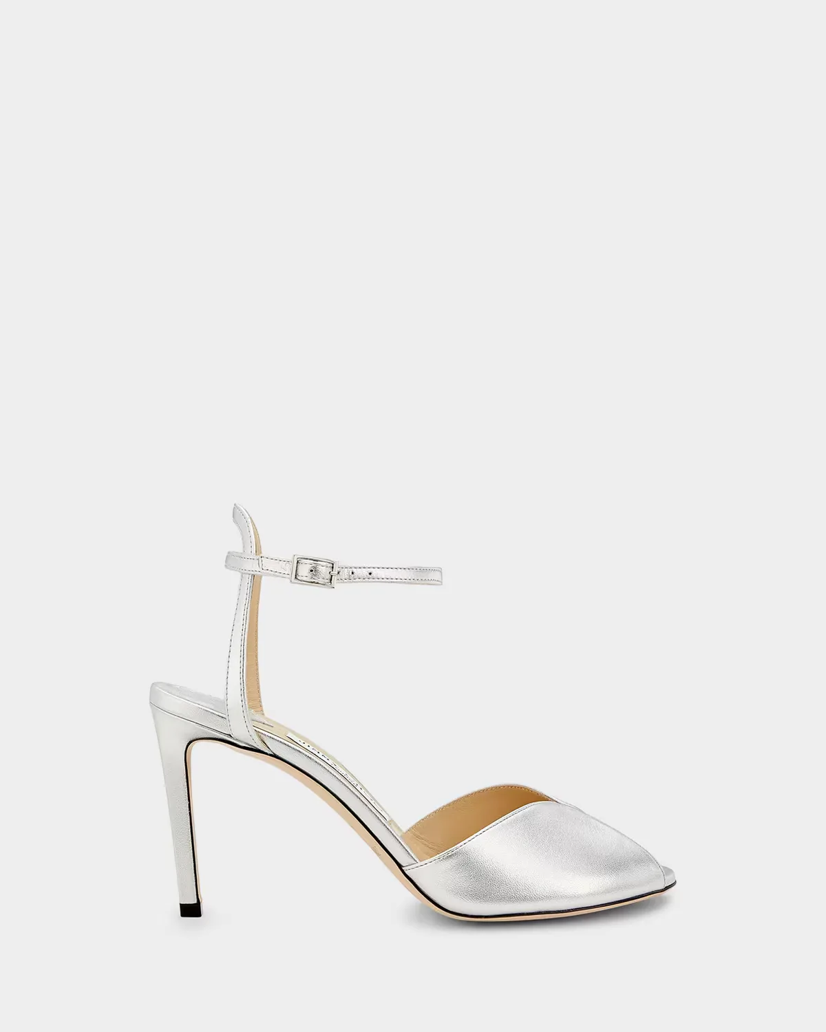85mm Sacora Metallic Leather Ankle-Strap Sandals by Jimmy Choo