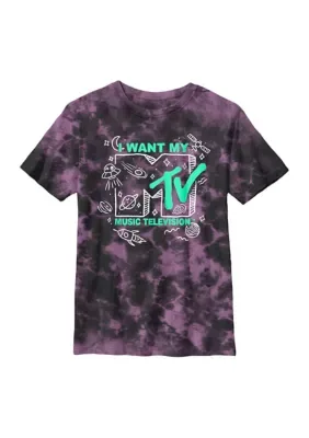 Short Sleeve Tie Dye Graphic T-Shirt by Mtv