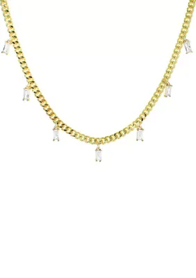 Curb Chain Necklace with Rectangle Crystal Drops, 7 In by Panacea