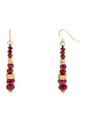 Gold Tone Linear Beaded Drop Earrings by Belk