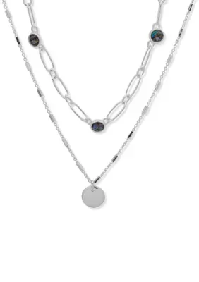 Tone Abalone 17 Stone Multi Row Necklace by Chaps