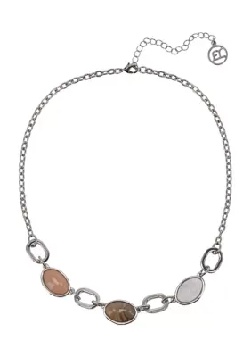 Lab Created Silver Tone Oval Statement Necklace, 7 In by Erica Lyons