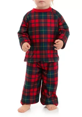 Vintage Red Plaid Notch Pajama Set by Pajamarama