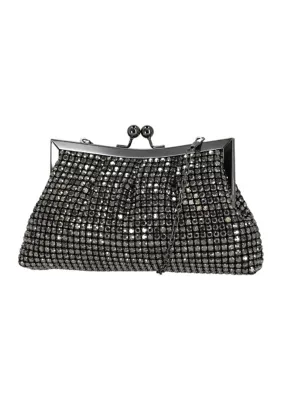 Pauline Oversized Diamond Mesh Frame Bag by Jessica McClintock