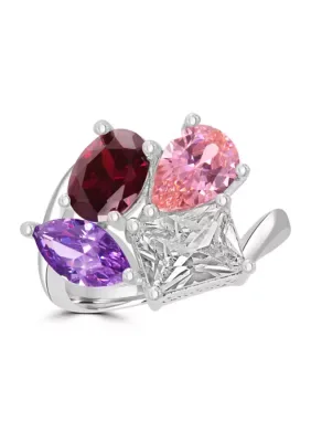 Silver Plated Multicolor Cubic Zirconia Ring by Belk Silverworks