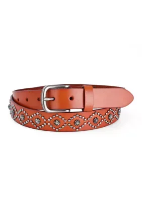 Sunburst Leather Belt by Old Trend