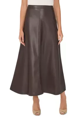 Vegan Leather Midi Skirt by Vince Camuto