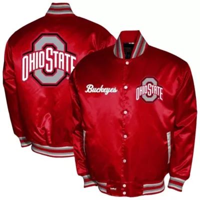 NCAA Franchise Club Ohio State Buckeyes Satin Full-Snap Jacket by Franchise Club