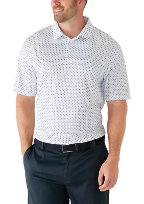 Tall Short Sleeve Squirrel and Leaf Print Polo Shirt by Pro Tour