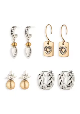Two Tone Stone Heart Earring Set by Lainey Wilson