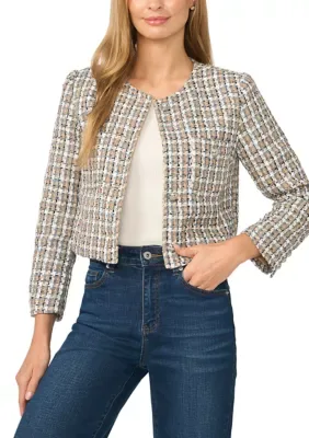 Notch Collar Tweed Jacket by CeCe