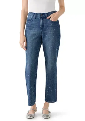 Embellished Relaxed Straight Jeans by Crown & Ivy