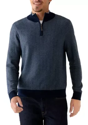 Performance Jacquard Quarter-Zip Sweater by Nautica