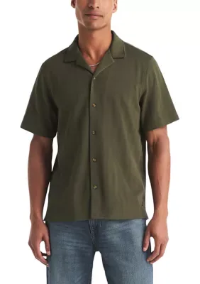 Classic Fit Jacquard Button-Front Polo Shirt by Nautica