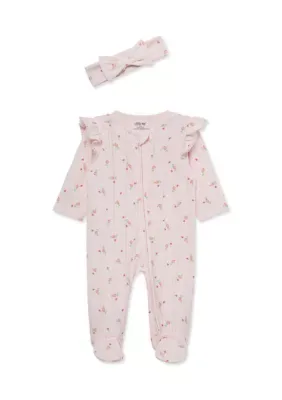Sweet Rose Bodysuit with Headband by Little Me